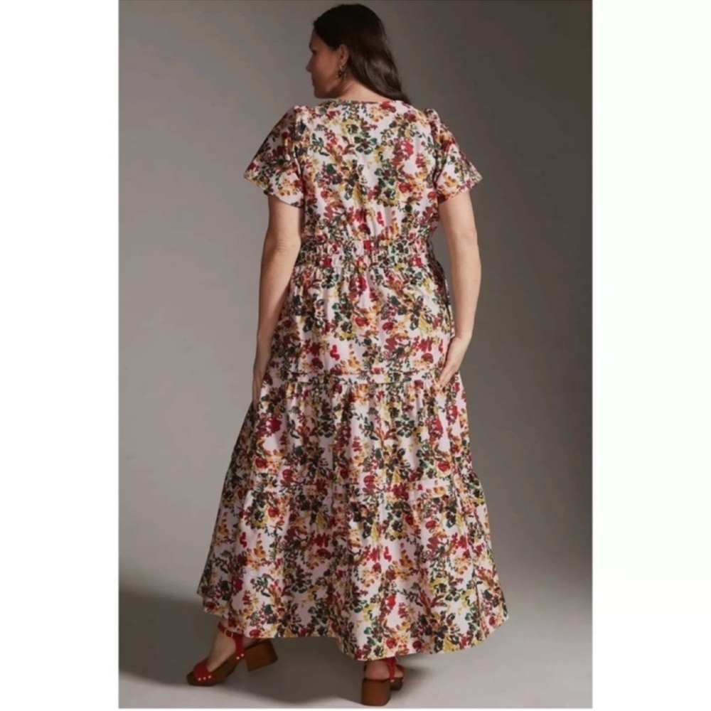 Anthropologie Somerset Floral Cotton Maxi Dress Pink Cottagecore Size S NWT - Picture 4 of 17